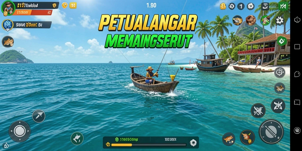 Screenshot gameplay 11BOLA dengan aksi memancing yang seru.