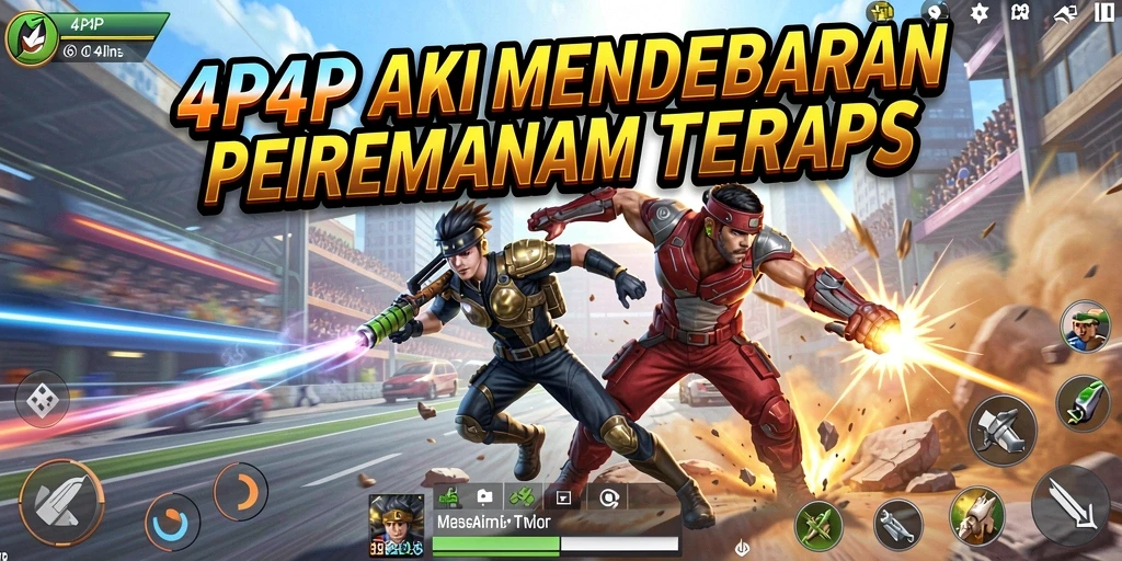 Tampilan gameplay mendebarkan dalam 4P4P dengan aksi yang seru.
