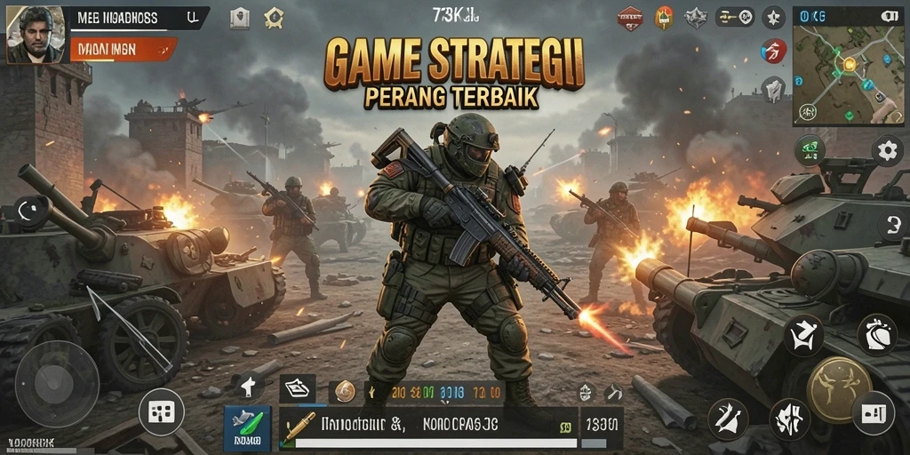 Menampilkan aksi tempur menarik dan strategi cerdas dalam 73K.