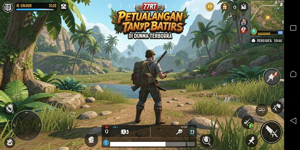 Tangkapan layar gameplay 77RT menampilkan eksplorasi dunia terbuka yang mendebarkan.