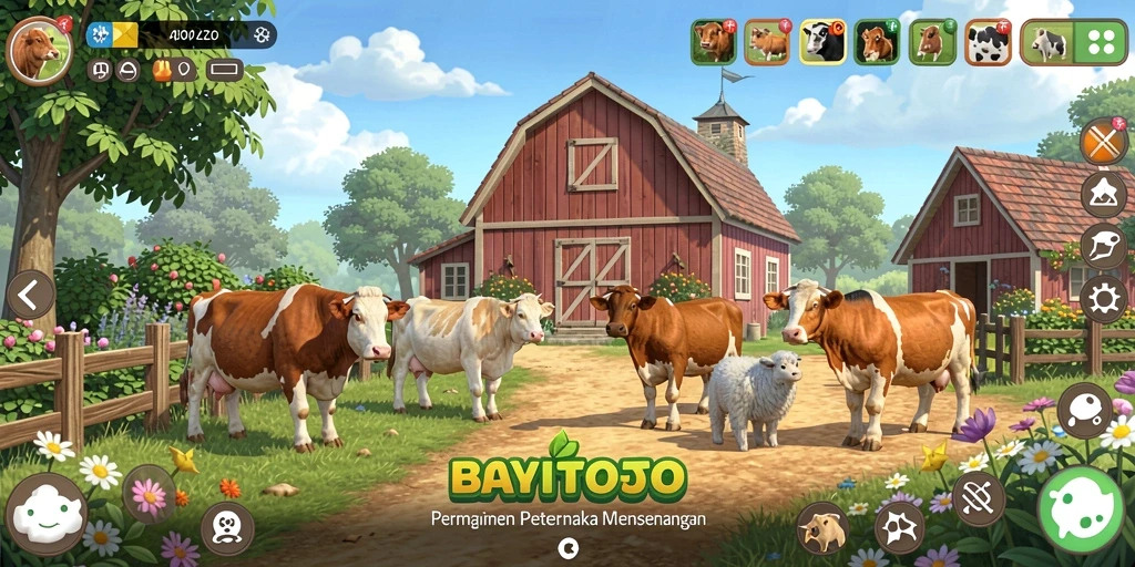 Tampilan gameplay BAYITOTO yang menampilkan aktivitas bertani yang seru.