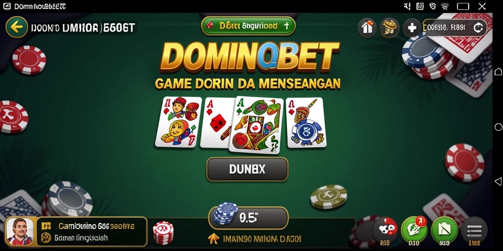 Screenshot gameplay seru dari DOMINOBET menampilkan suasana permainan Domino.