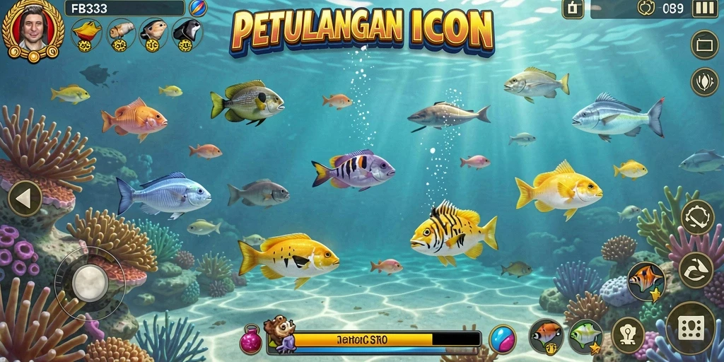 Screenshot FB333 menampilkan aksi seru menembak ikan.