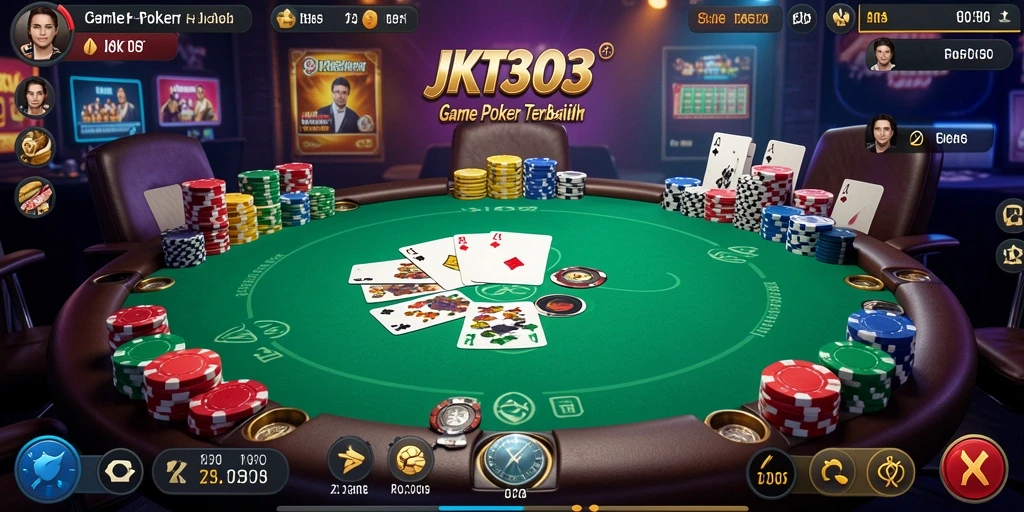 Screenshot gameplay JKT303 menunjukkan keseruan bermain poker.