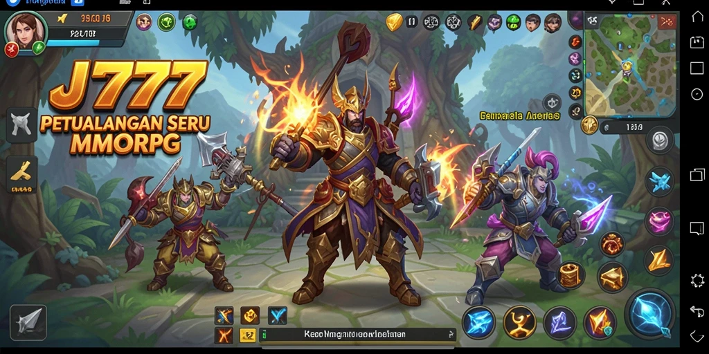 Screenshot JT777 menampilkan aksi seru dalam gameplay MMORPG yang dinamis.