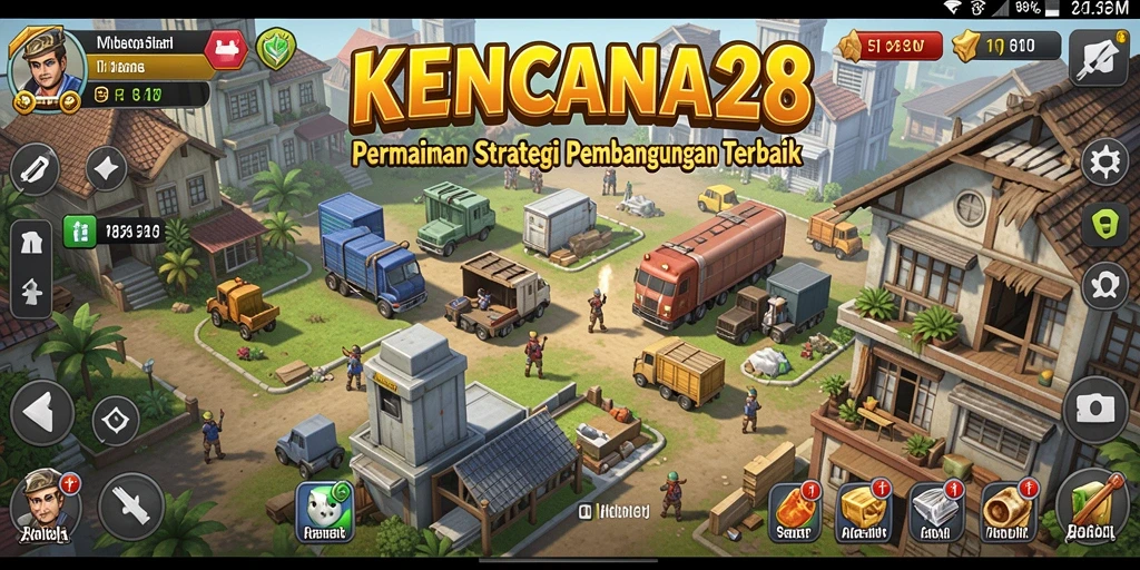 Tampilan gameplay KENCANA28 dengan pembangunan dan strategi yang menarik.