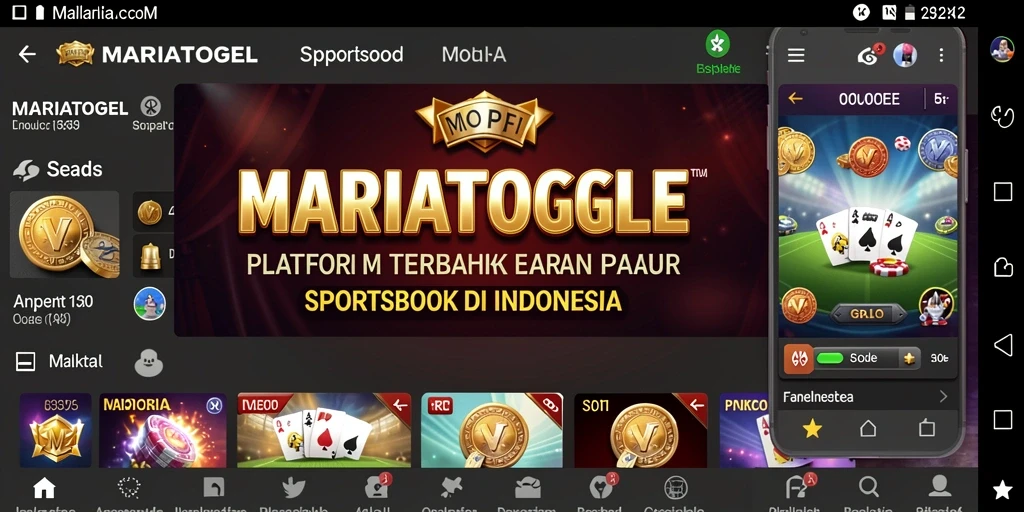 Tangkapan layar menunjukkan antarmuka pengguna MARIATOGEL dalam taruhan olahraga.