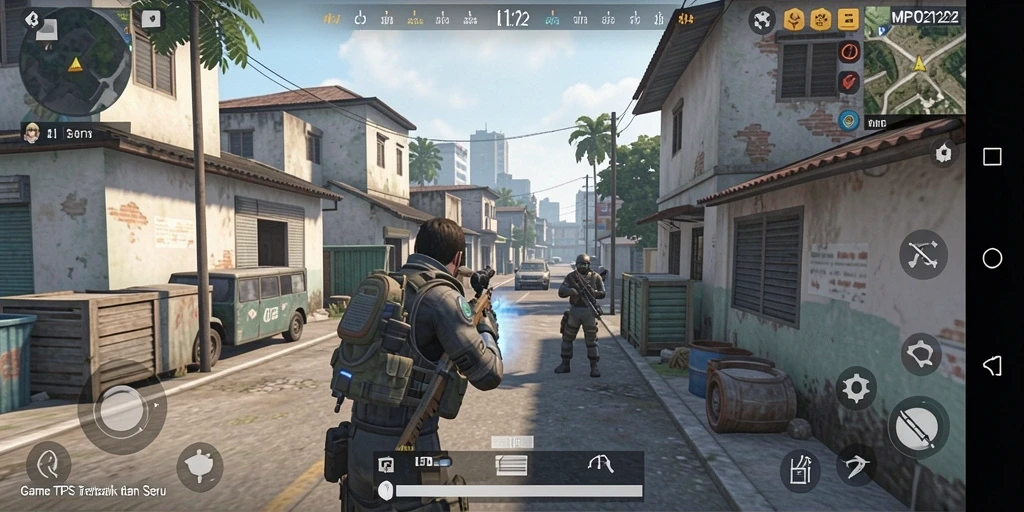 Tampilan aksi seru dalam game TPS MPO2121 saat pertempuran berlangsung.