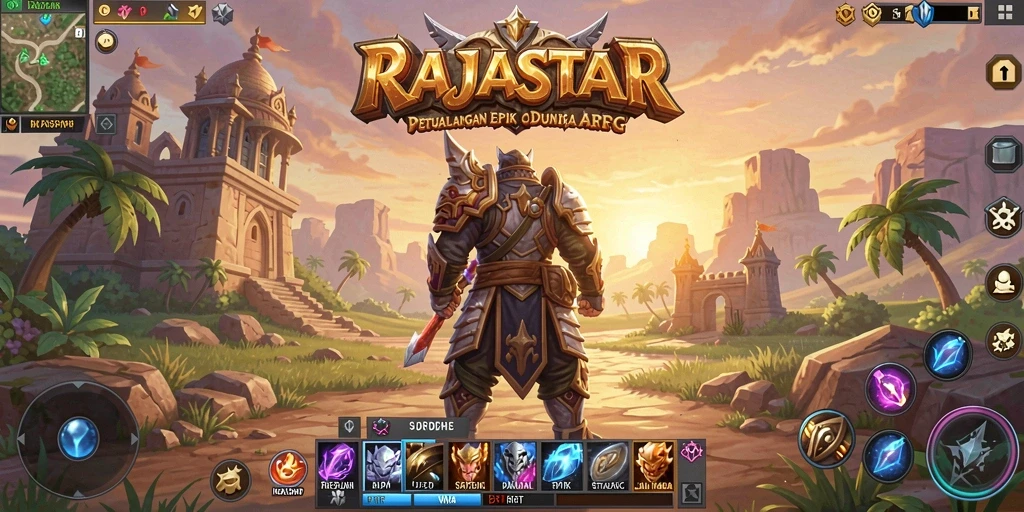 Tampilan gameplay ARPG yang mendebarkan dan grafis memukau di RAJASTAR.