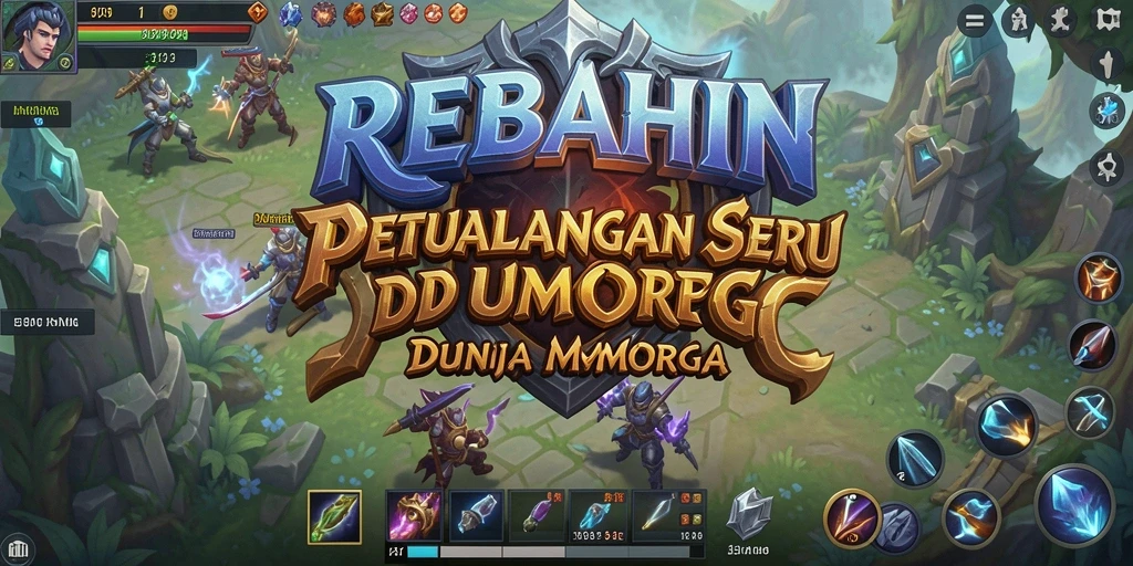 Screenshot gameplay REBAHIN yang menampilkan pertempuran epik di dunia MMORPG.