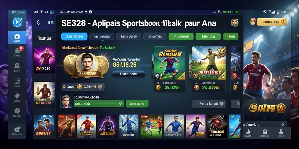 Screenshot SE328 menampilkan antarmuka taruhan olahraga yang interaktif.