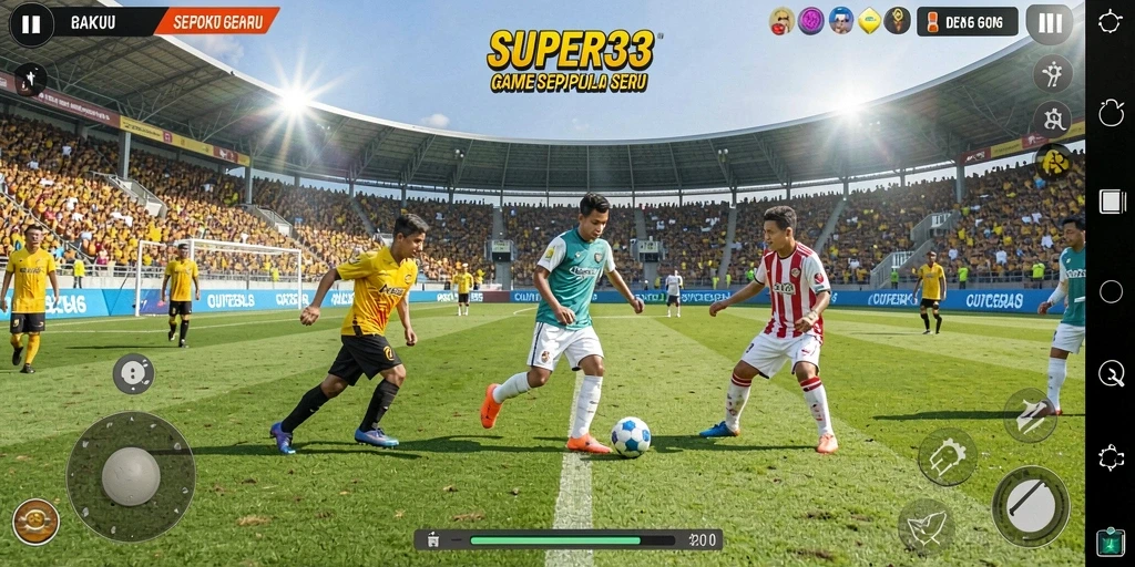 Tampilan permainan sepak bola di SUPER33 yang menegangkan dan seru.