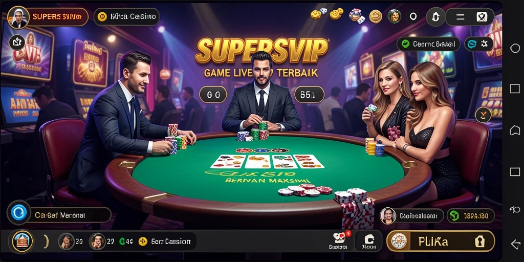 Tampilan utama gameplay Live Casino SUPERSVIP yang menakjubkan.